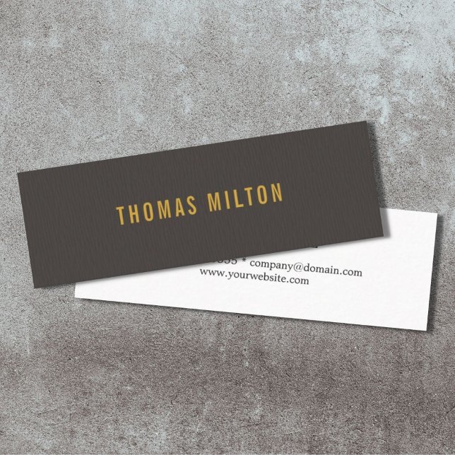 Carte De Visite Mini Moderne Elegant Grey Jaune Consultant Réseau (Créateur téléchargé)