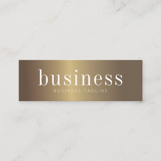 Carte De Visite Mini Moderne minimaliste Chic Faux Gold QR Code (Devant)