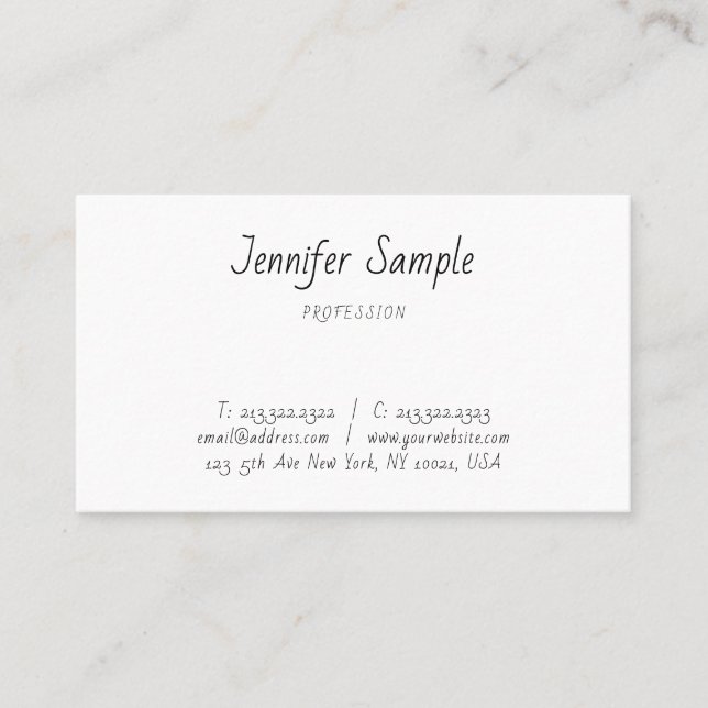 Carte De Visite Mini-moderne Modèle texte manuscrit (Devant)