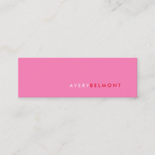Carte De Visite Mini Moderne Pink Simple Professionnel