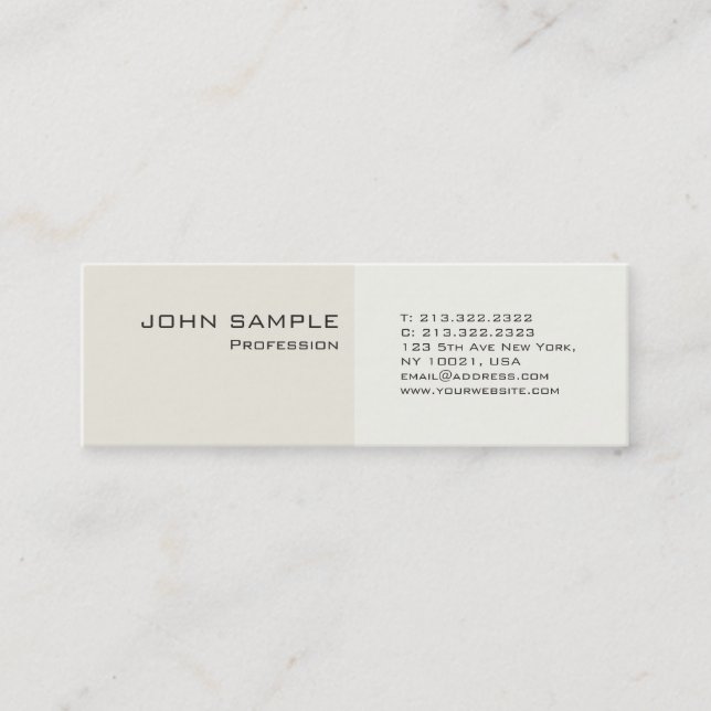 Carte De Visite Mini Moderne professionnel classique simple (Devant)