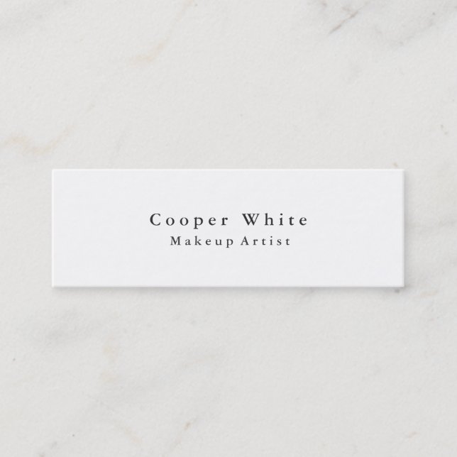 Carte De Visite Mini Moderne Simple Blanc Skinny Maquillage Artiste Sty (Devant)