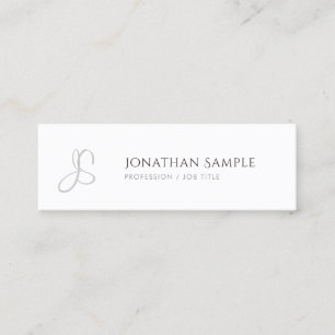 Carte De Visite Mini Moderne simple chic Modèle monogramme tendance