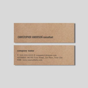 Carte De Visite Mini Moderne simple Cool Kraft Consultant en papier