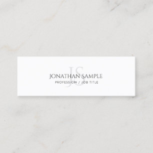 Carte De Visite Mini Moderne simple élégant Monogramme Plain tendance