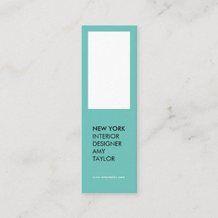 Carte De Visite Mini Moderne simple lumière turquoise élégant