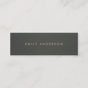 CARTE DE VISITE MINI MODERNE SIMPLE MINIMAL FAUX ARGENT NOIR GRAY NOIR