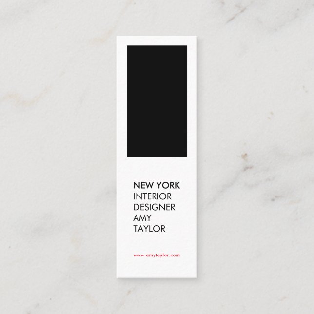 Carte De Visite Mini Moderne simple noir blanc élégant (Devant)