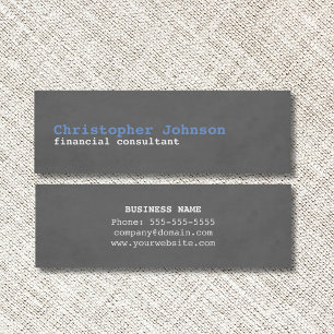 Carte De Visite Mini Moderne Simple Texture Grey Blue Consultant