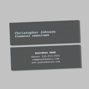 Carte De Visite Mini Moderne Simple Texture Grey Blue Consultant