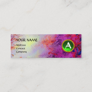 Carte De Visite Mini MON MONOGRAM vert violet fuchsia