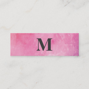 Carte De Visite Mini Monogramme couleur eau rose