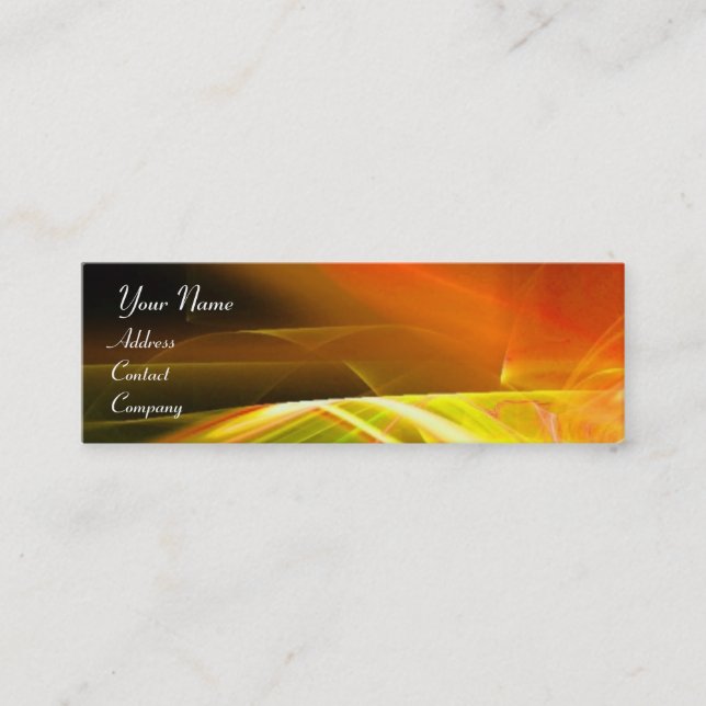 Carte De Visite Mini MONOGRAMME DE PONTE Vibrant noir jaune orange (Devant)