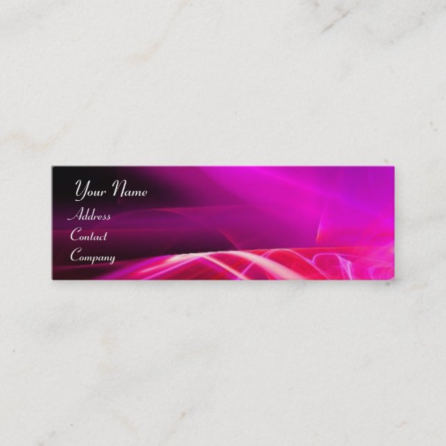 Carte De Visite Mini MONOGRAMME DE SOURIS Vibrant violet rose-noir (Devant)