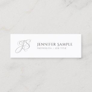 Carte De Visite Mini Monogramme élégant moderne Modèle simple tendance