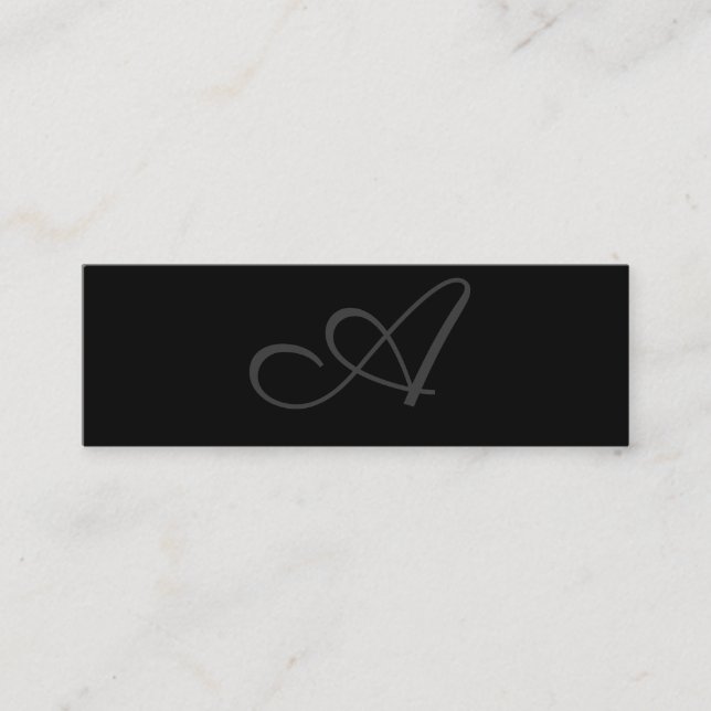 Carte De Visite Mini Monogramme élégant / Noir (Exécutif) (Devant)