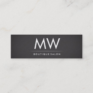 Carte De Visite Mini Monogramme minimaliste Faux Linen