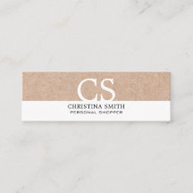Monogramme moderne Kraft Imprimé blanc pur