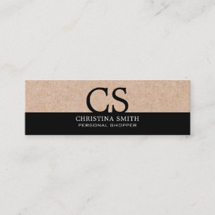 Carte De Visite Mini Monogramme moderne Monogramme Kraft-Imprimer Bed &
