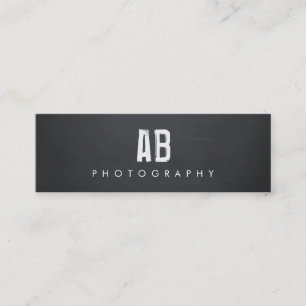 Carte De Visite Mini Monogramme noir simple, Hip Cool et Edgy,