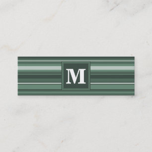 Carte De Visite Mini Monogramme sauge bandes vertes