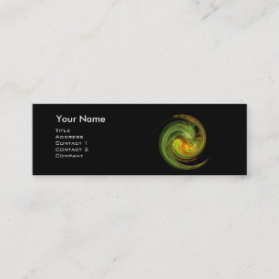 Carte De Visite Mini MONOGRAMME VORTEX CLAIR Vibrant jaune noir