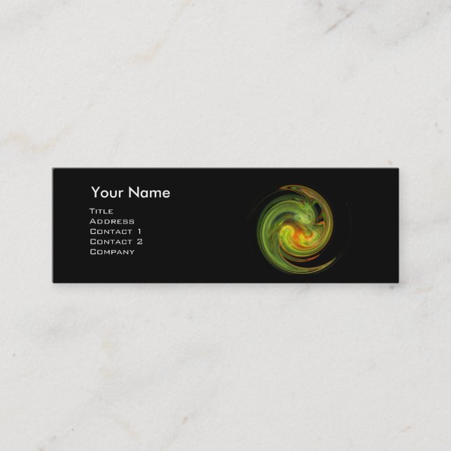 Carte De Visite Mini MONOGRAMME VORTEX CLAIR Vibrant jaune noir (Devant)