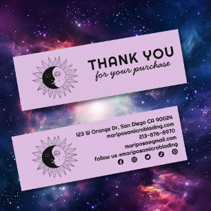 Carte De Visite Mini Moon & Sun Elegant Client Commander Merci Chic