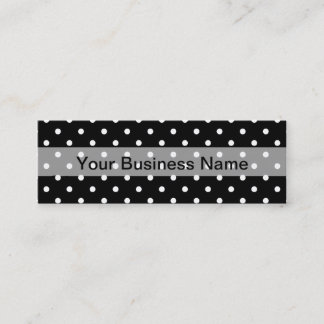 Carte De Visite Mini Motif à points de polka noir