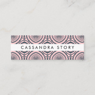 Carte De Visite Mini Motif Boho moderne Denim bleu rose