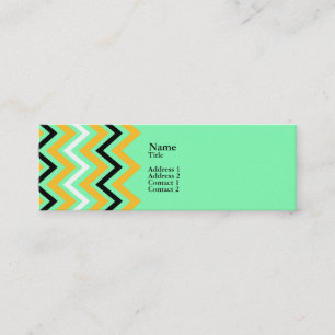 Carte De Visite Mini Motif Chevron jaune et vert