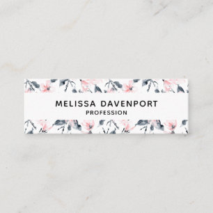 Carte De Visite Mini Motif d'aquarelle rose et gris