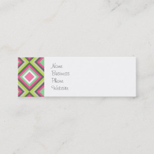 Carte De Visite Mini Motif de Carré de diamants gris rose