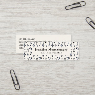 Carte De Visite Mini Motif de notes musicales mignonnes