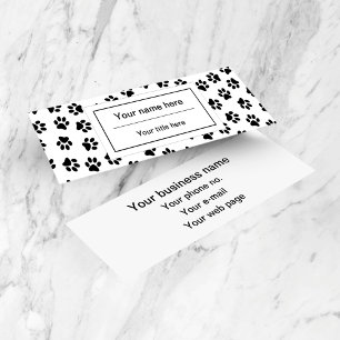 Carte De Visite Mini Motif De Pâtes, Paniers De Chien, Paniers De Chat,