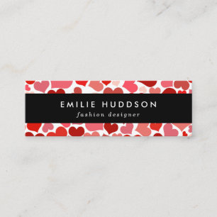 Carte De Visite Mini Motif Des Coeurs, Coeurs Rouges, Amour