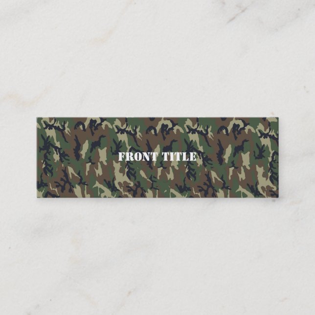 Carte De Visite Mini Motif du camouflage vert militaire (Devant)