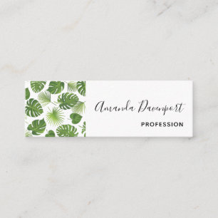 Carte De Visite Mini Motif Feuille élégant Green Tropical