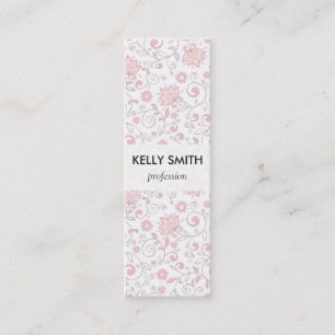 Carte De Visite Mini Motif floral rose-clair élégant