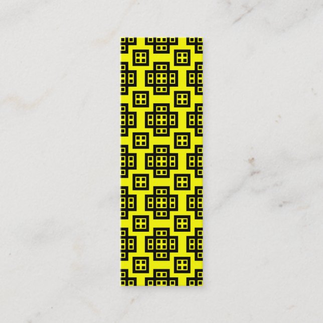 Carte De Visite Mini Motif géométrique 030614 - Noir sur Jaune (Devant)
