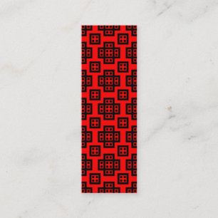 Carte De Visite Mini Motif géométrique 030614 - Noir sur rouge