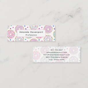 Carte De Visite Mini Motif mignon de beigne coloré
