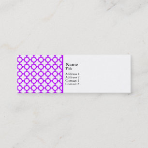 Carte De Visite Mini Motif Quatrefoil violet électrique
