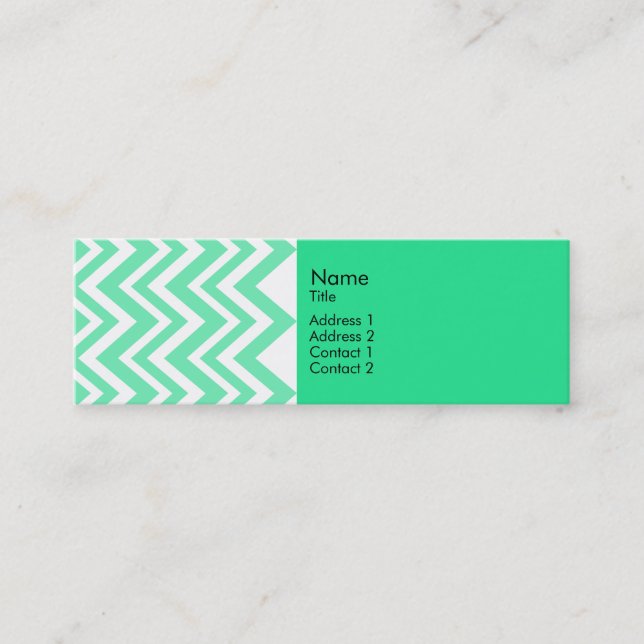 Carte De Visite Mini Motif Seafoam Mint Green Zigzgag (Devant)