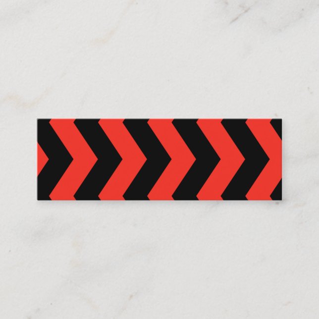 Carte De Visite Mini Motif Zag rouge et noir (Devant)