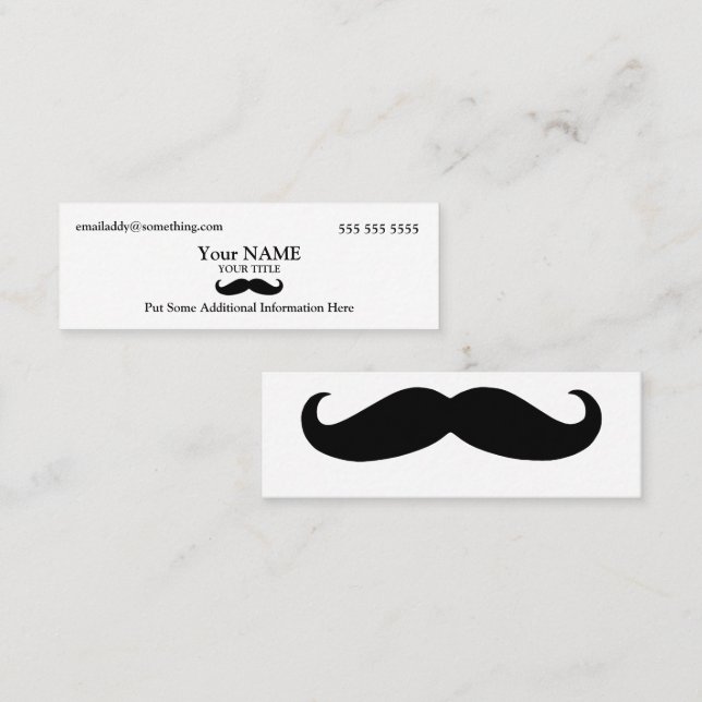 Carte De Visite Mini Moustache (Devant / Derrière)