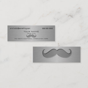 Carte De Visite Mini Moustache moderne imprimé métallique