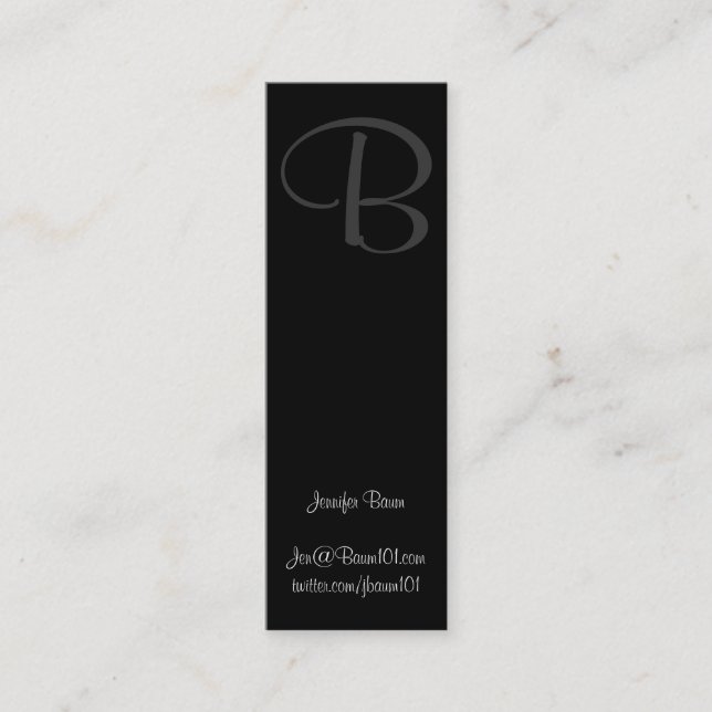 Carte De Visite Mini Murray Hill noir et blanc (Devant)