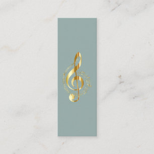 Carte De Visite Mini Music Treble Clef Chrome Personnalisé Mini