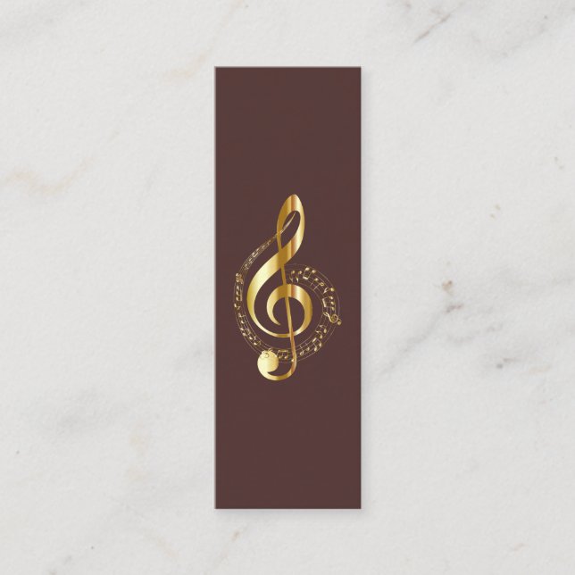 Carte De Visite Mini Music Treble Clef Chrome Personnalisé Mini (Devant)